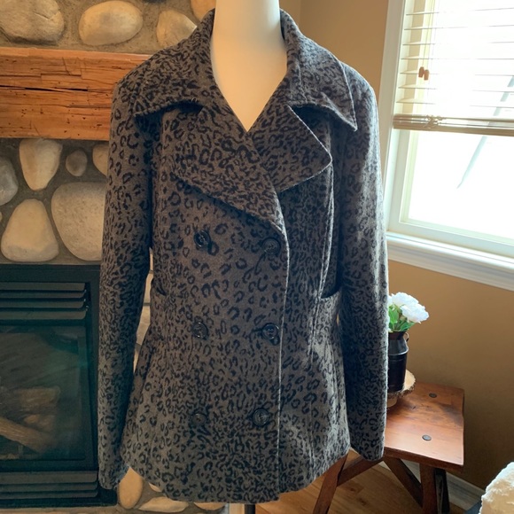 Leopard Print Pea Coat - Picture 1 of 7